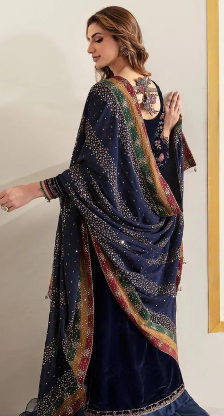 Jazmin Embroidered Velvet 2 Piece Unstitched Article - Winter Collection