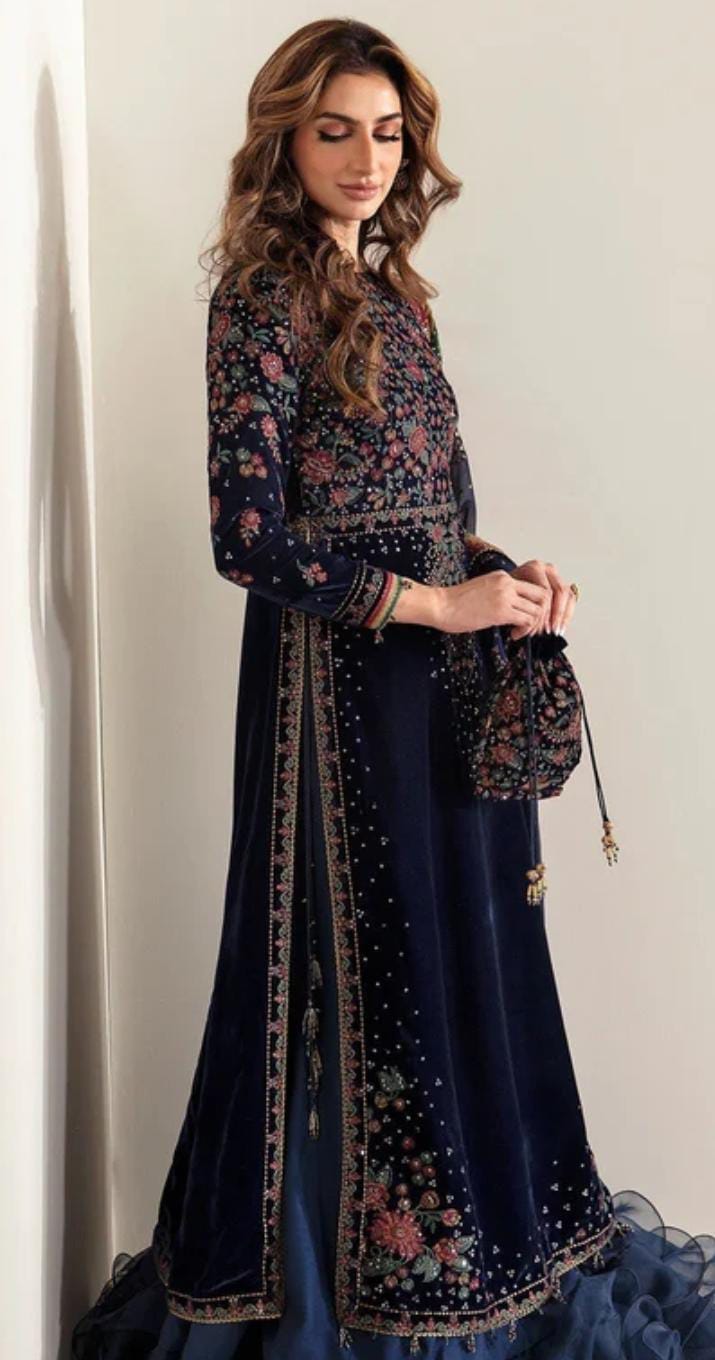 Jazmin Embroidered Velvet 2 Piece Unstitched Article - Winter Collection