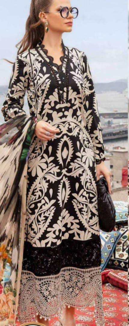 Embroidered 3 Piece Lawn Unstitched - Summer Collection