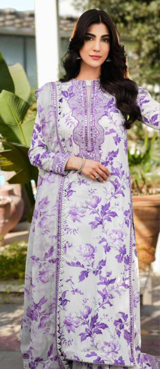 Embroidered Luxury Lawn 3 Piece Unstitched - Summer Collection