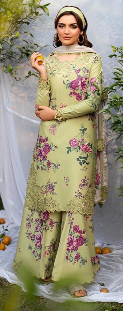 Embroidered Linen 3 Piece Unstitched - Winter Collection