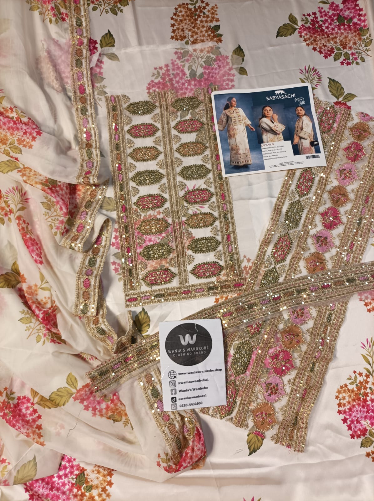 Embroidered Silk Article 3 Piece Unstitched - Winter Collection