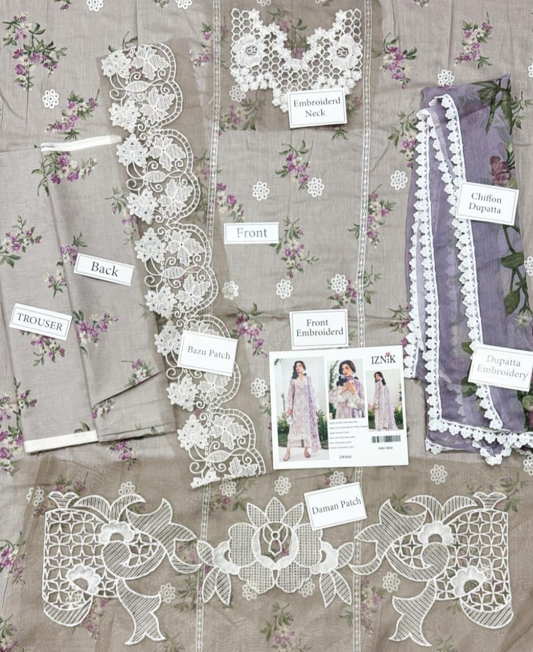 Embroidered Lawn Unstitched 3 Piece - Summer Collection