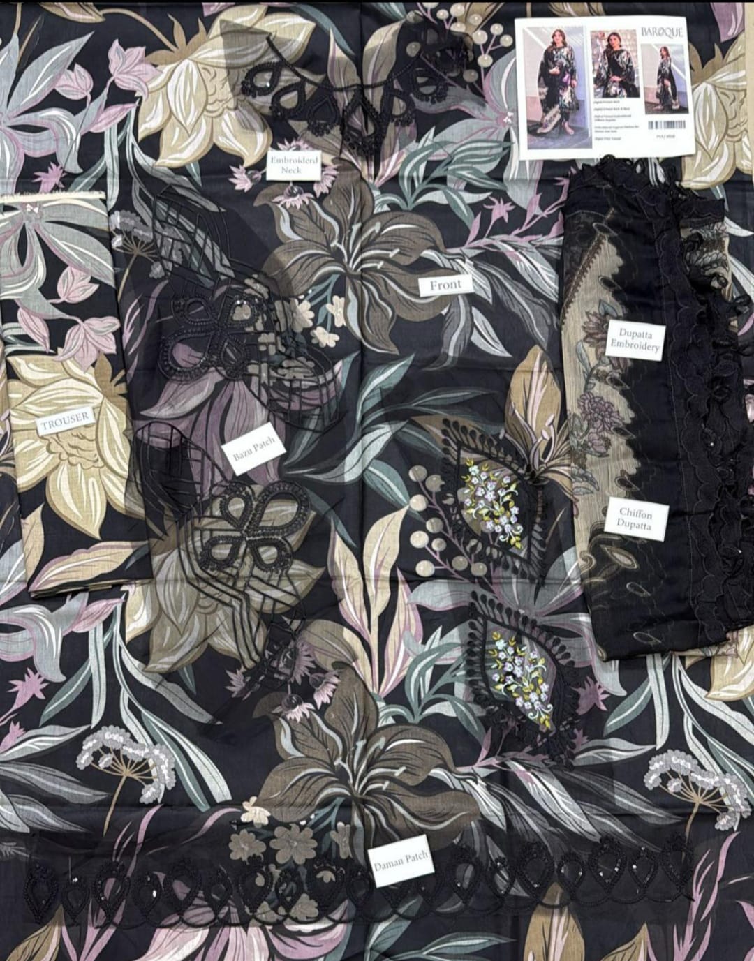 Embroidered Lawn 3 Piece Article - Summer Collection