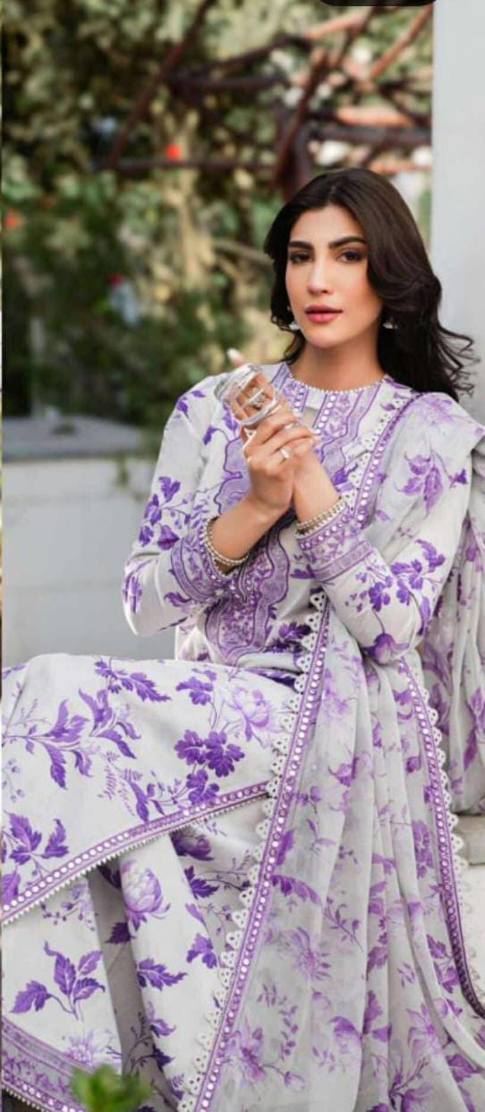 Embroidered Luxury Lawn 3 Piece Unstitched - Summer Collection