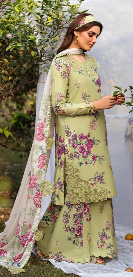 Embroidered Linen 3 Piece Unstitched - Winter Collection