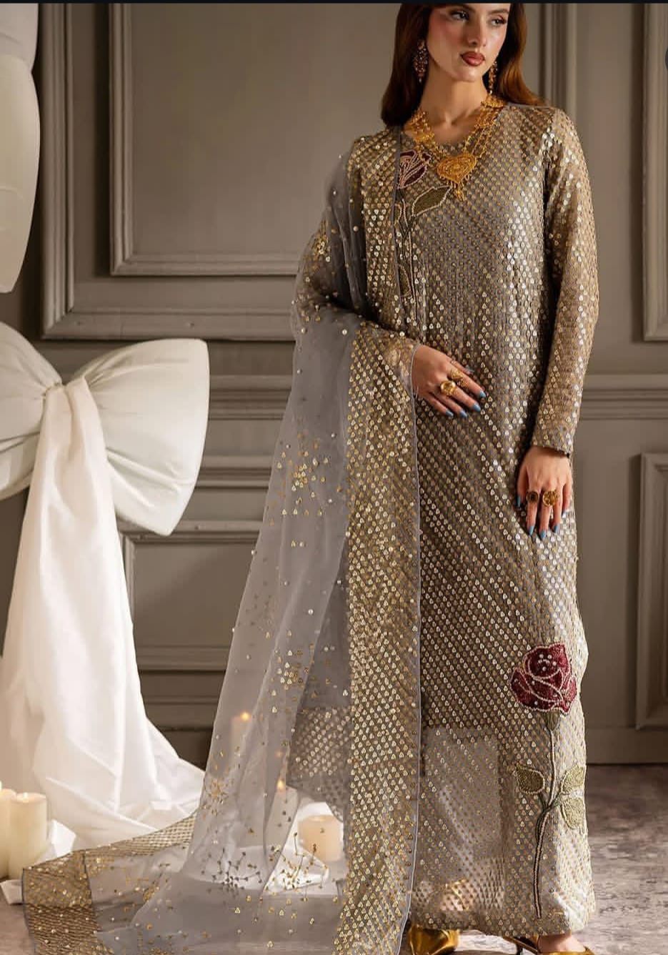 Luxury Embroidered 3 Piece Unstitched Article - Winter Collection