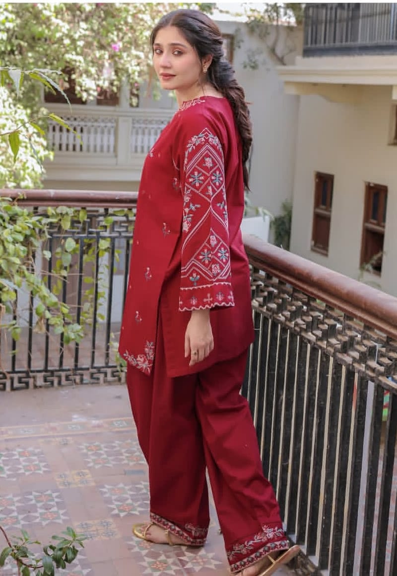 Embroidered Dhanak 2 Piece Unstitched - Winter Collection