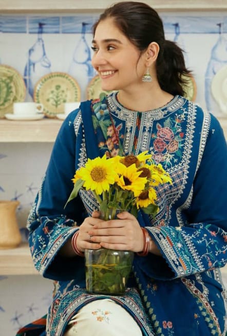 Zara Shahjahan Full Embroidered Luxury 3 Piece - Winter Collection