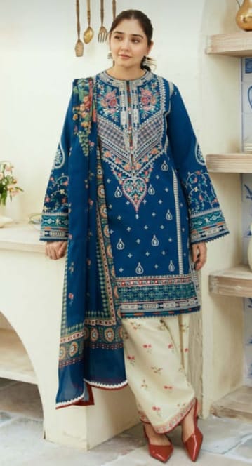 Zara Shahjahan Full Embroidered Luxury 3 Piece - Winter Collection