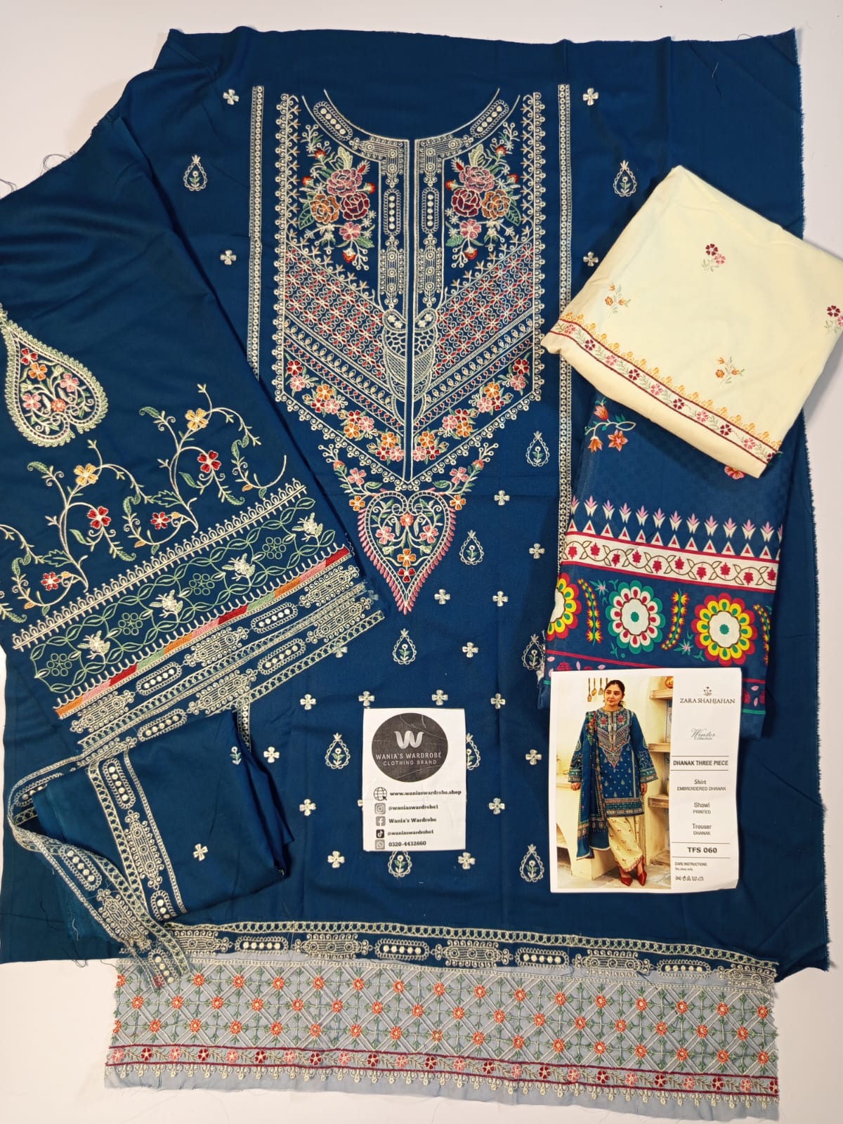 Zara Shahjahan Full Embroidered Luxury 3 Piece - Winter Collection