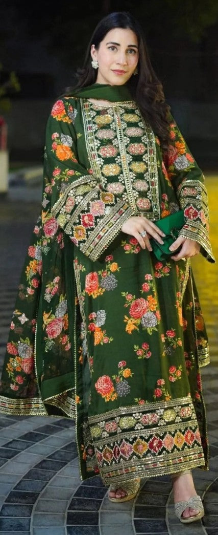 Aneelas Luxury Silk Article 3 Piece Unstitched - Winter Collection