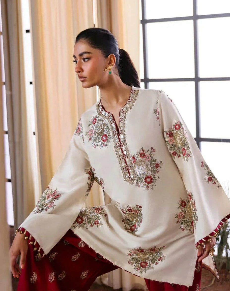 Ethnic Luxury Silk 3 Pc Unstitched - Winter Collection