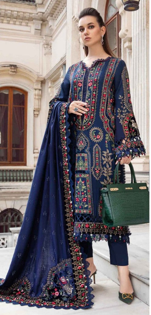 Maria B. Luxury Dhanak 3 Piece Unstitched - Winter Collection