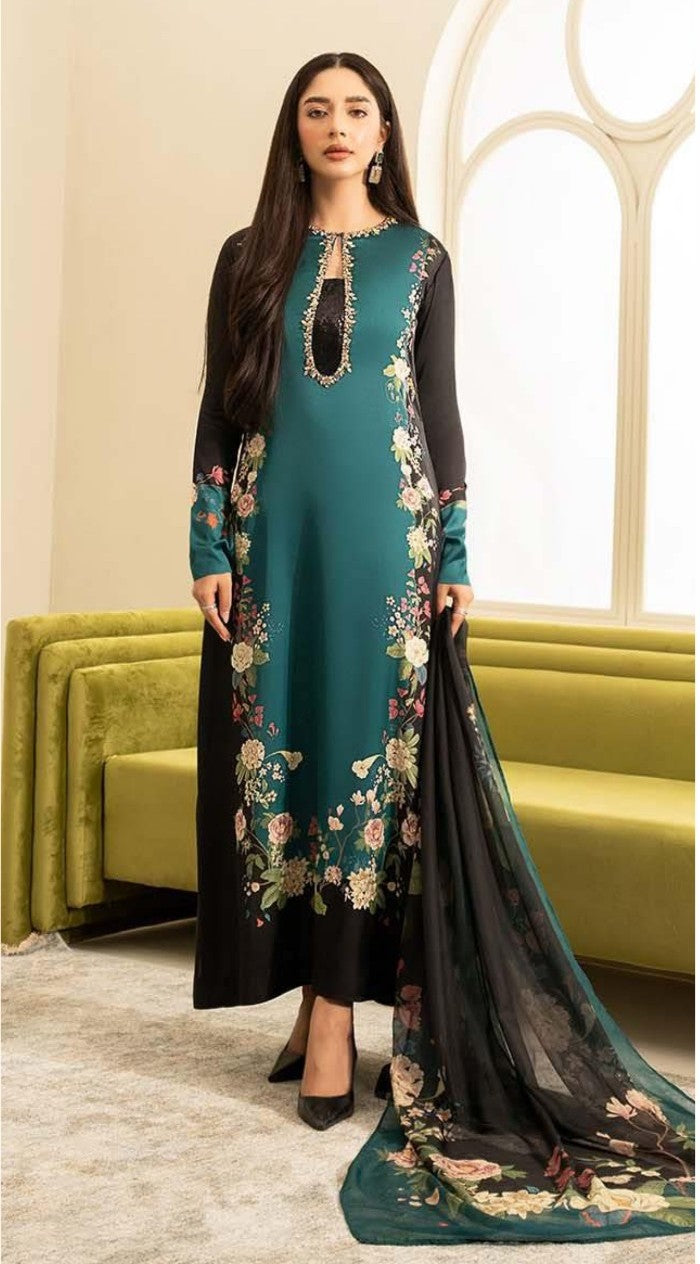 Lulusar Silk 3 Piece Unstitched - Winter Collection
