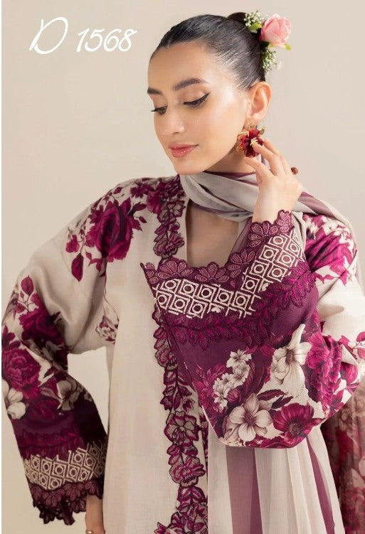 Adan Libas Silk 3 Piece Unstitched - Winter Collection