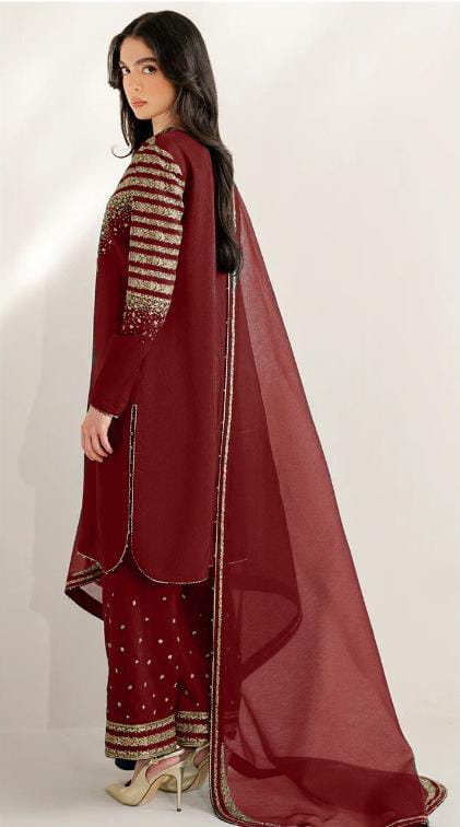 Jazmin Luxury Silk Embroidered 3 Piece Unstitched - Winter Collection